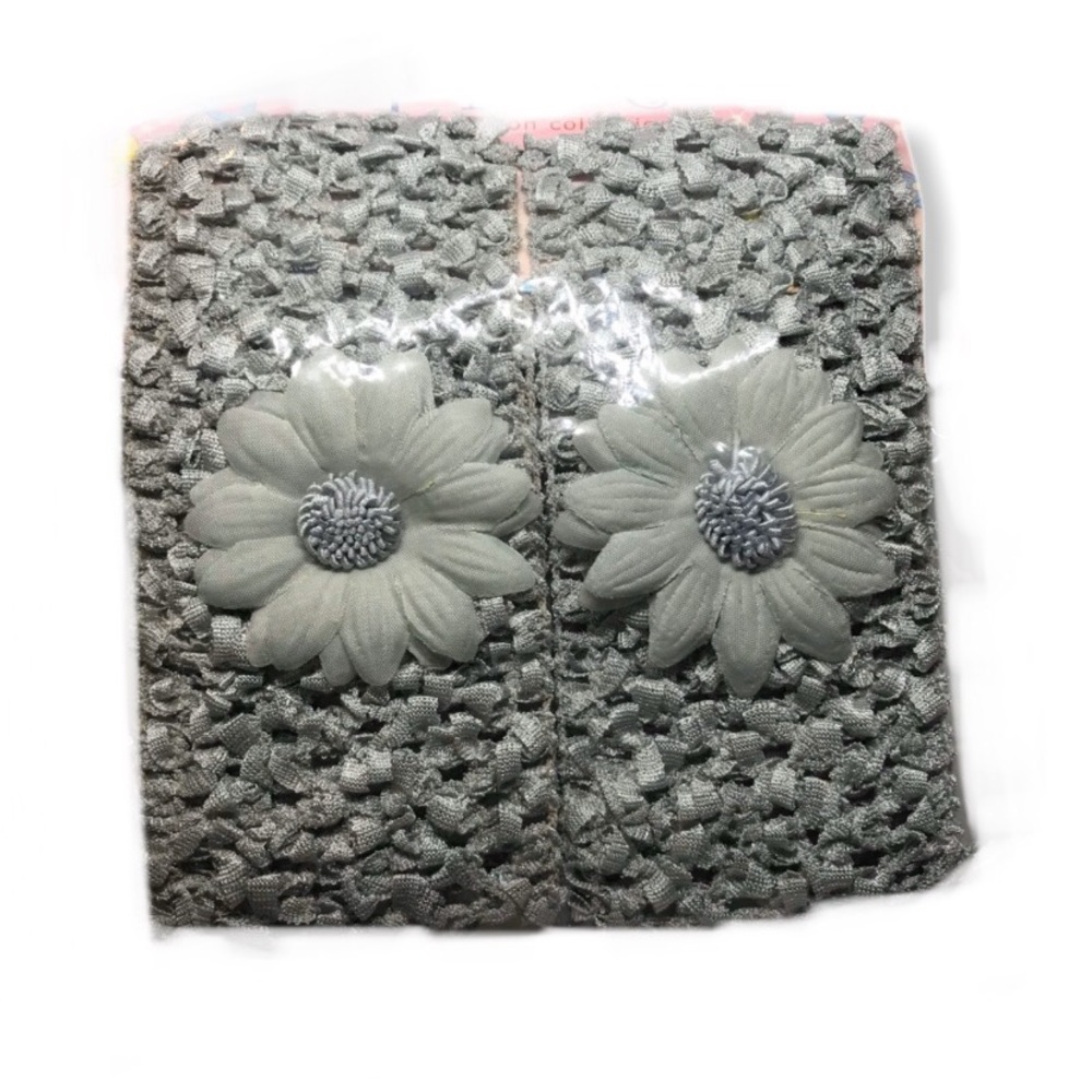Vintage 90s 90s Grey Floral Accent Hair Accessory 2 pack kidcore trendy cute